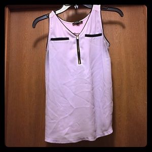 Pink 1/4 zip tank top